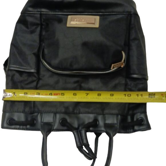 Yoga Tote Backpack VERSACE Parfum Gold LOGO BLACK Drawstring Bucket Zucca - Picture 14 of 16